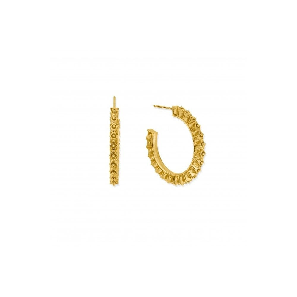 Gold On Silver Moonbeam Hoop Earrings