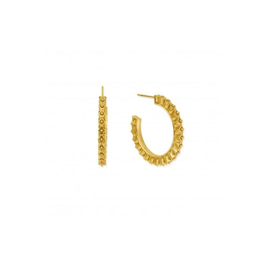 Gold On Silver Moonbeam Hoop Earrings