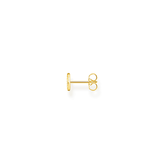 Gold On Silver Peace Sign Earrings with White Stoens
