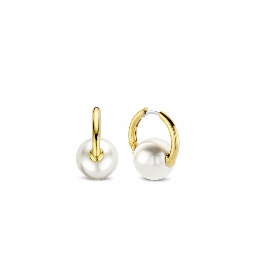Gold On Silver Pearl Drop Earrings