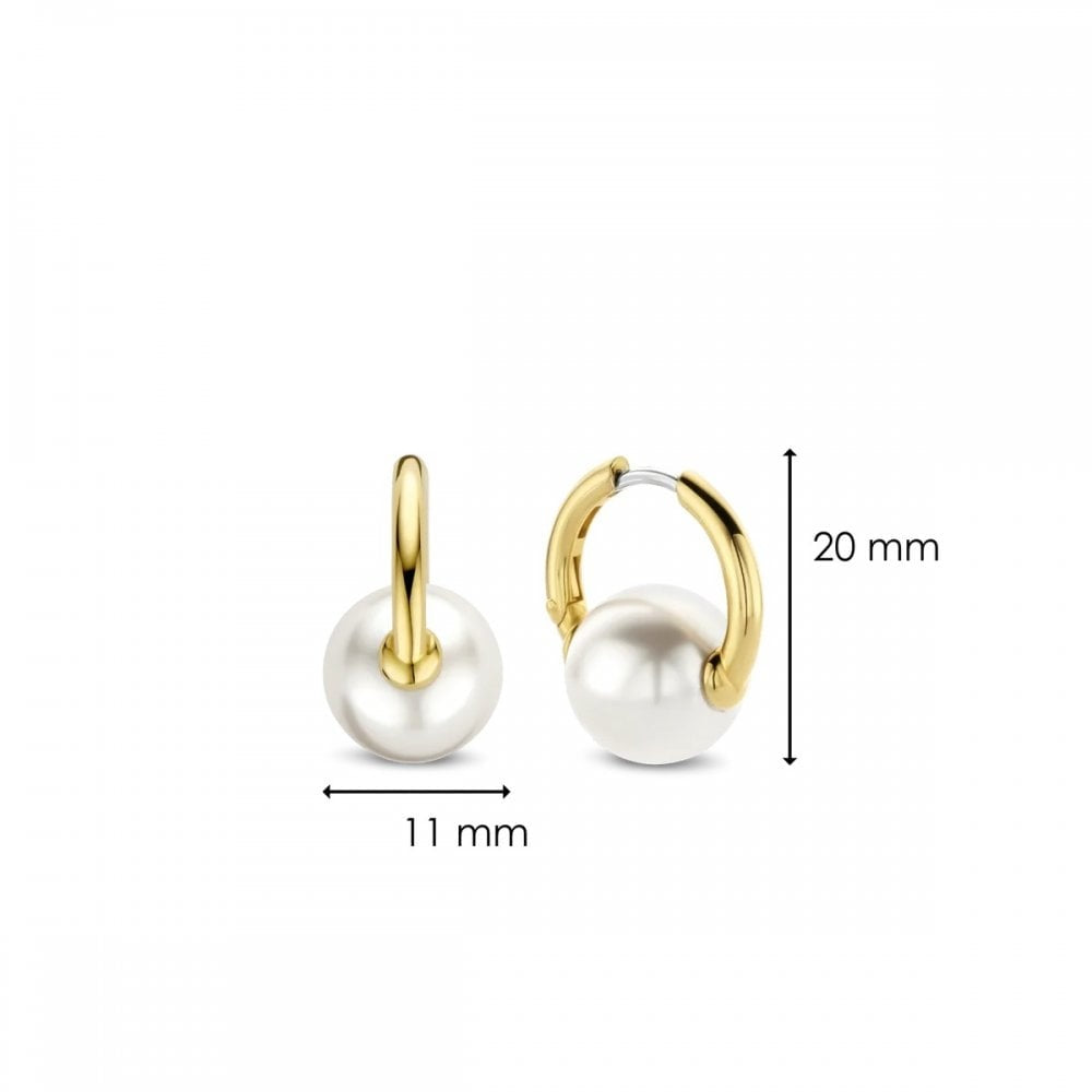 Gold On Silver Pearl Drop Earrings