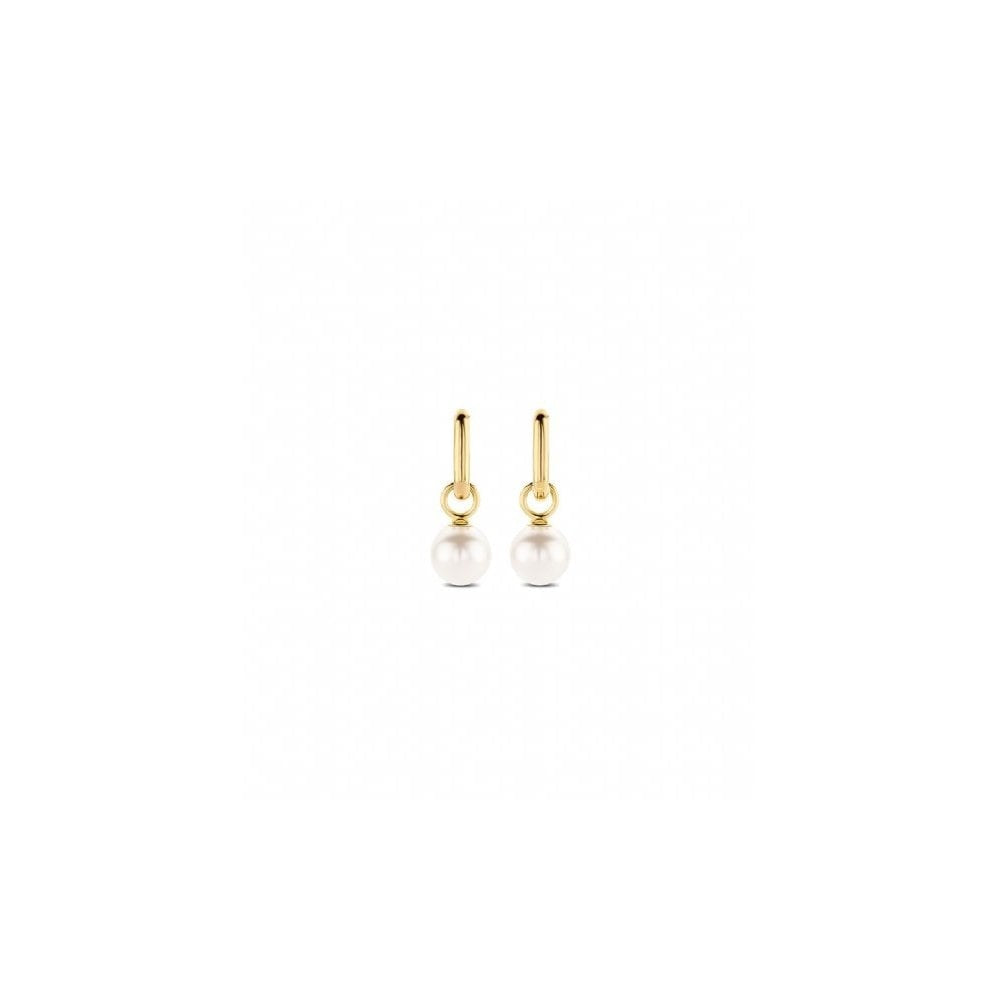 Gold On Silver Pearl Drop Earrings