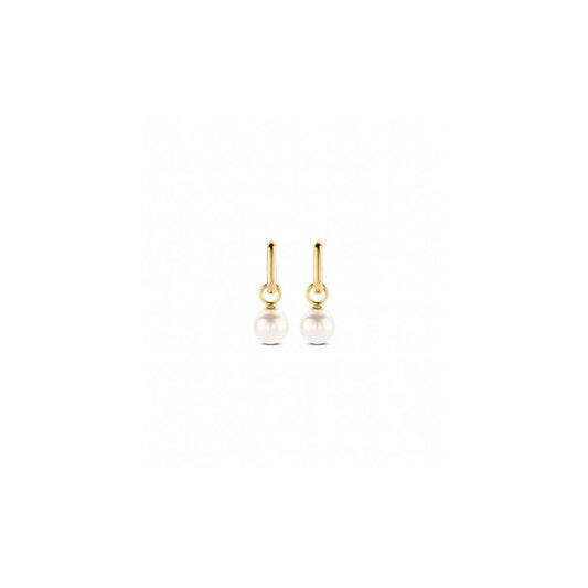 Gold On Silver Pearl Drop Earrings