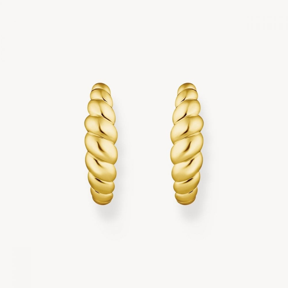 Gold-Plated Organic Forms Hoops