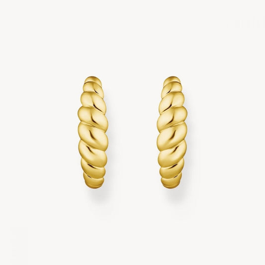 Gold-Plated Organic Forms Hoops