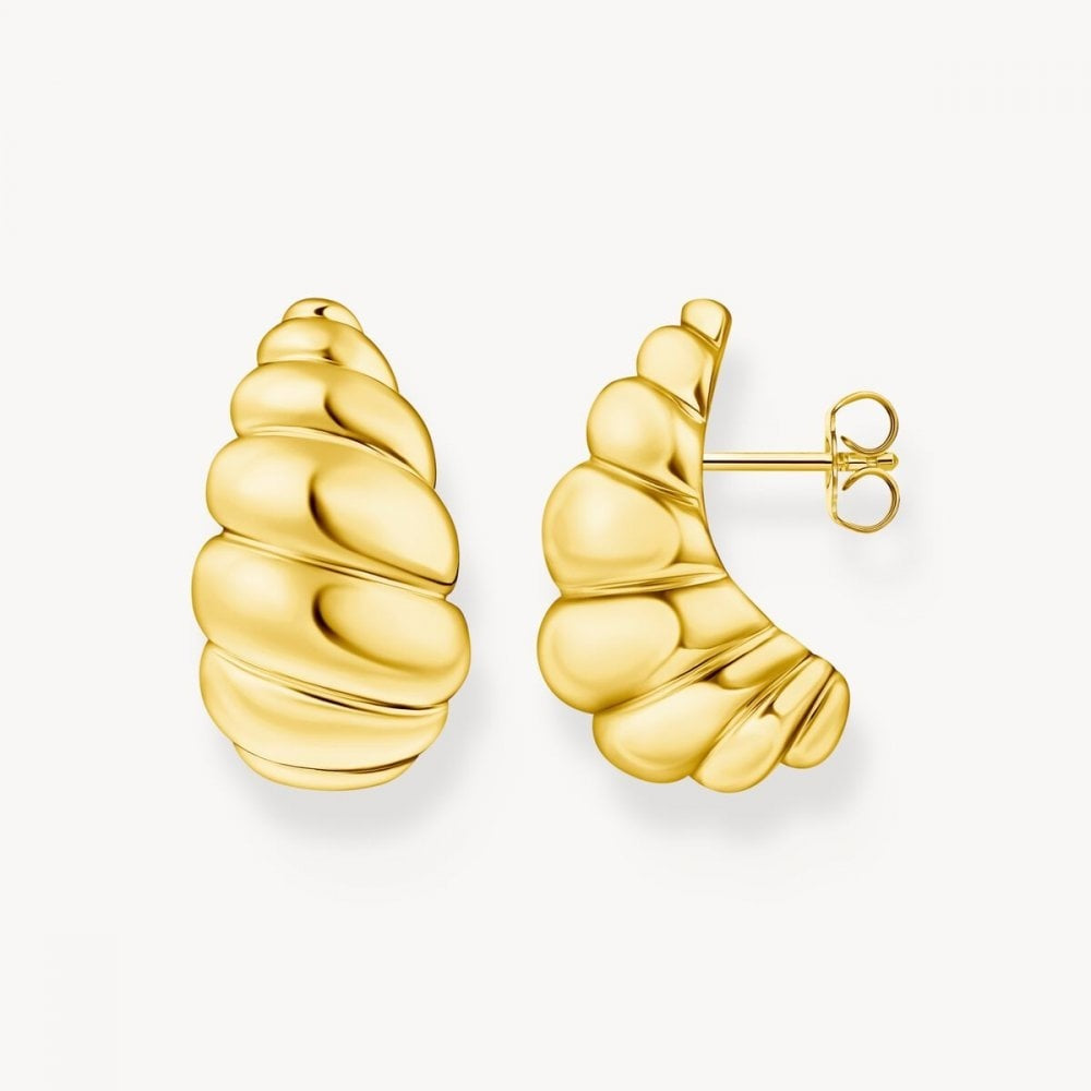Gold-Plated Organic-Shaped Stud Earrings