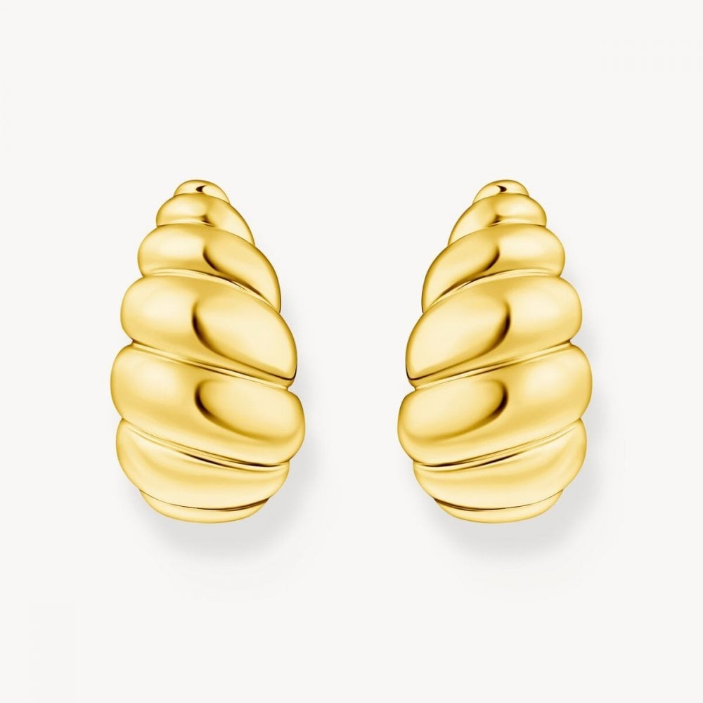 Gold-Plated Organic-Shaped Stud Earrings