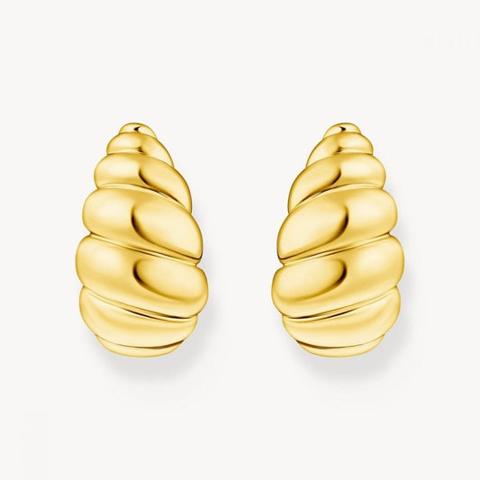 Gold-Plated Organic-Shaped Stud Earrings
