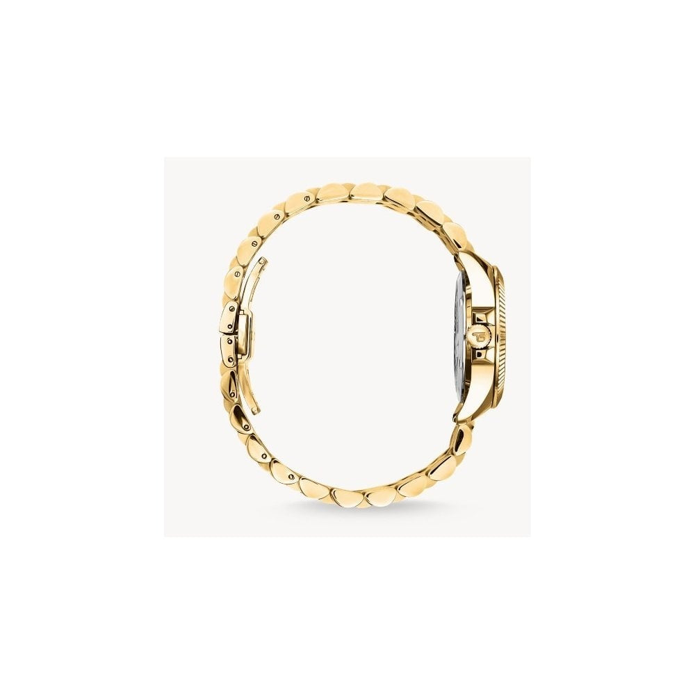 Gold-coloured ladies' watch Divine Jewellery Stone with green malachite