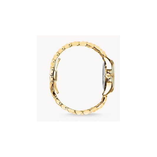 Gold-coloured ladies' watch Divine Jewellery Stone with green malachite