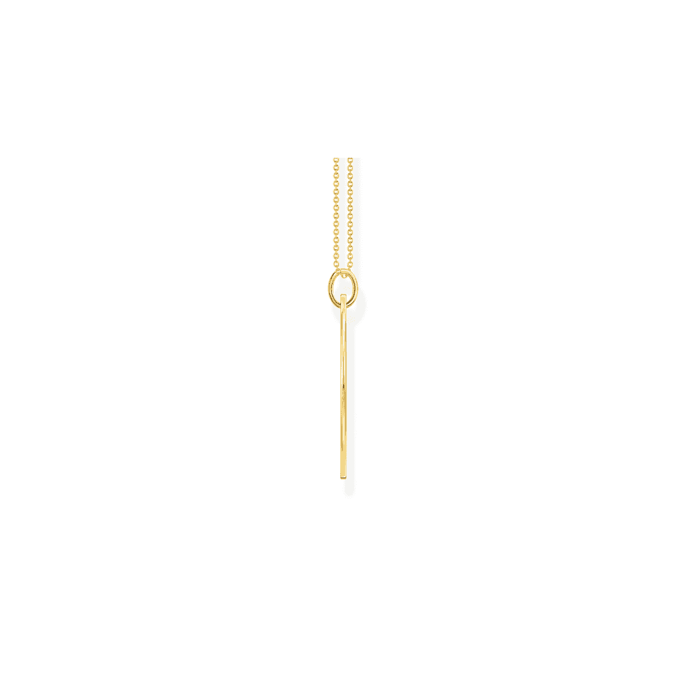 Gold on Silver Column Tag Pendant with White Stones