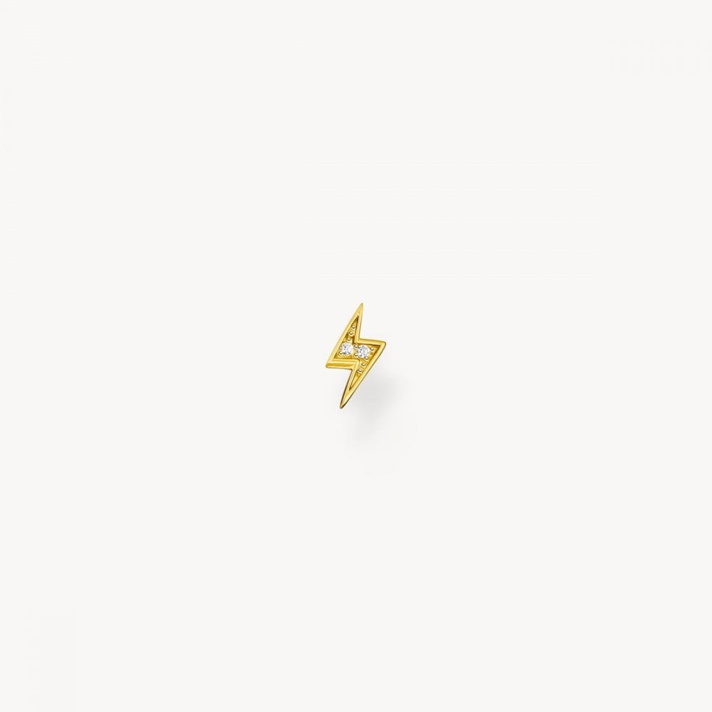Gold on Silver Single Ear Stud Flash Gold