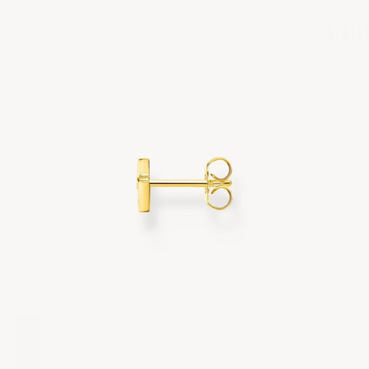Gold on Silver Single Ear Stud Flash Gold
