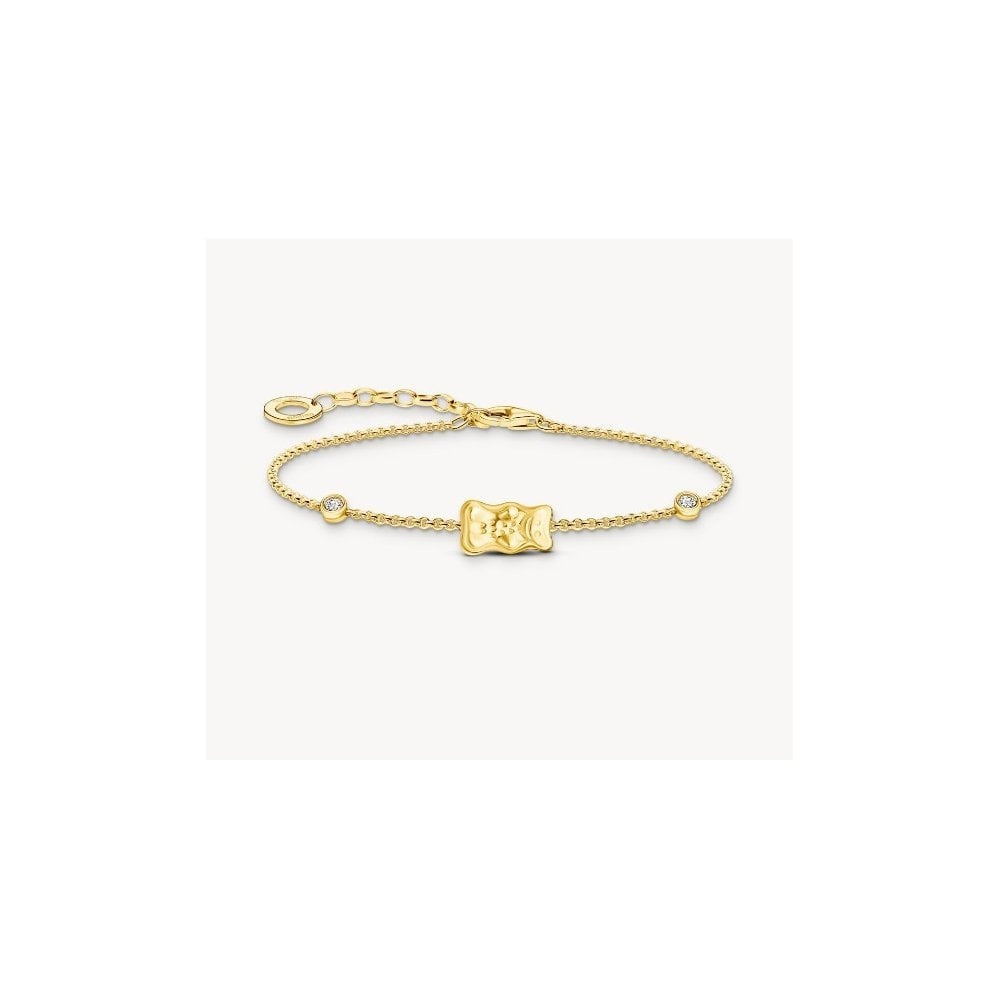 Gold-plated bracelet with HARIBO goldbear and zirconia