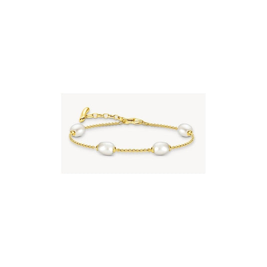 Gold-plated bracelet with freshwater pearls Natural Beauty
