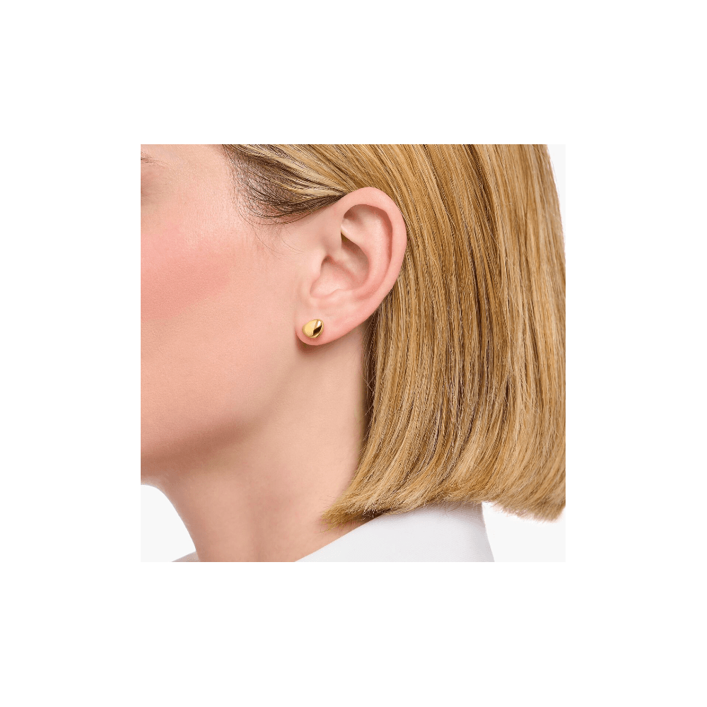 Gold-plated ear studs in organic shape