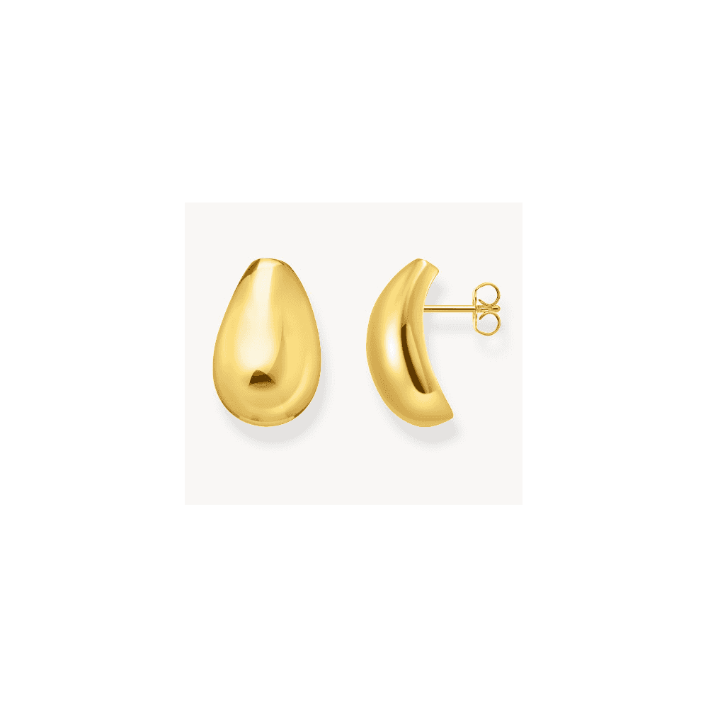 Gold-plated earrings in drop shape