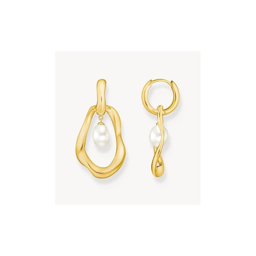 Gold-plated hoop earrings with freshwater pearls Natural Beauty