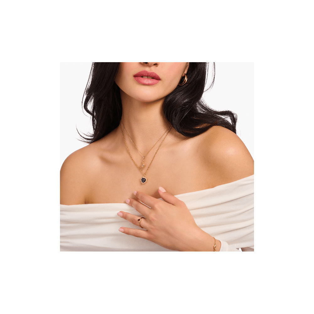 Gold-plated necklace with pendant Heart Romance