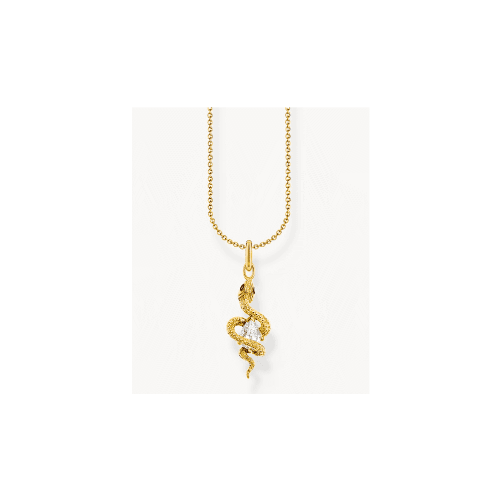 Gold-plated necklace with snake pendant Tempting Romance