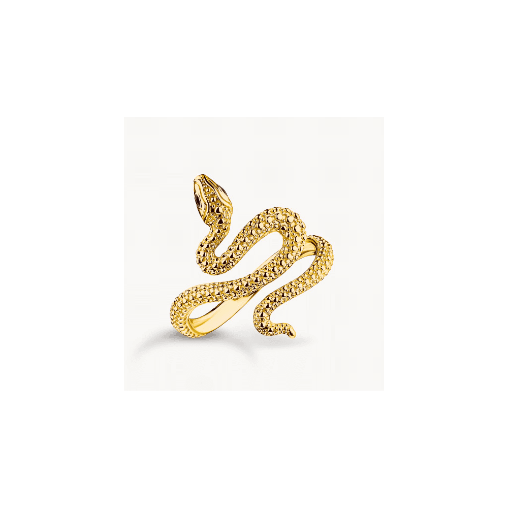Gold-plated snake ring Tempting Romance