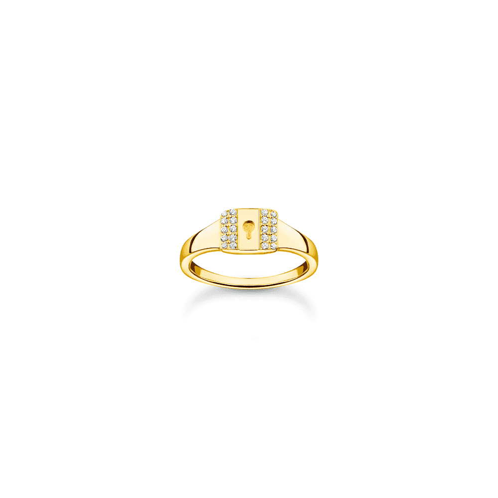 Golf On Silver Lock Ring with White Stones