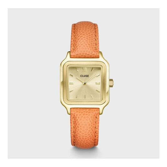 Gracieuse Petite, Gold Dial, Ladies Apricot Lizard Leather Watch