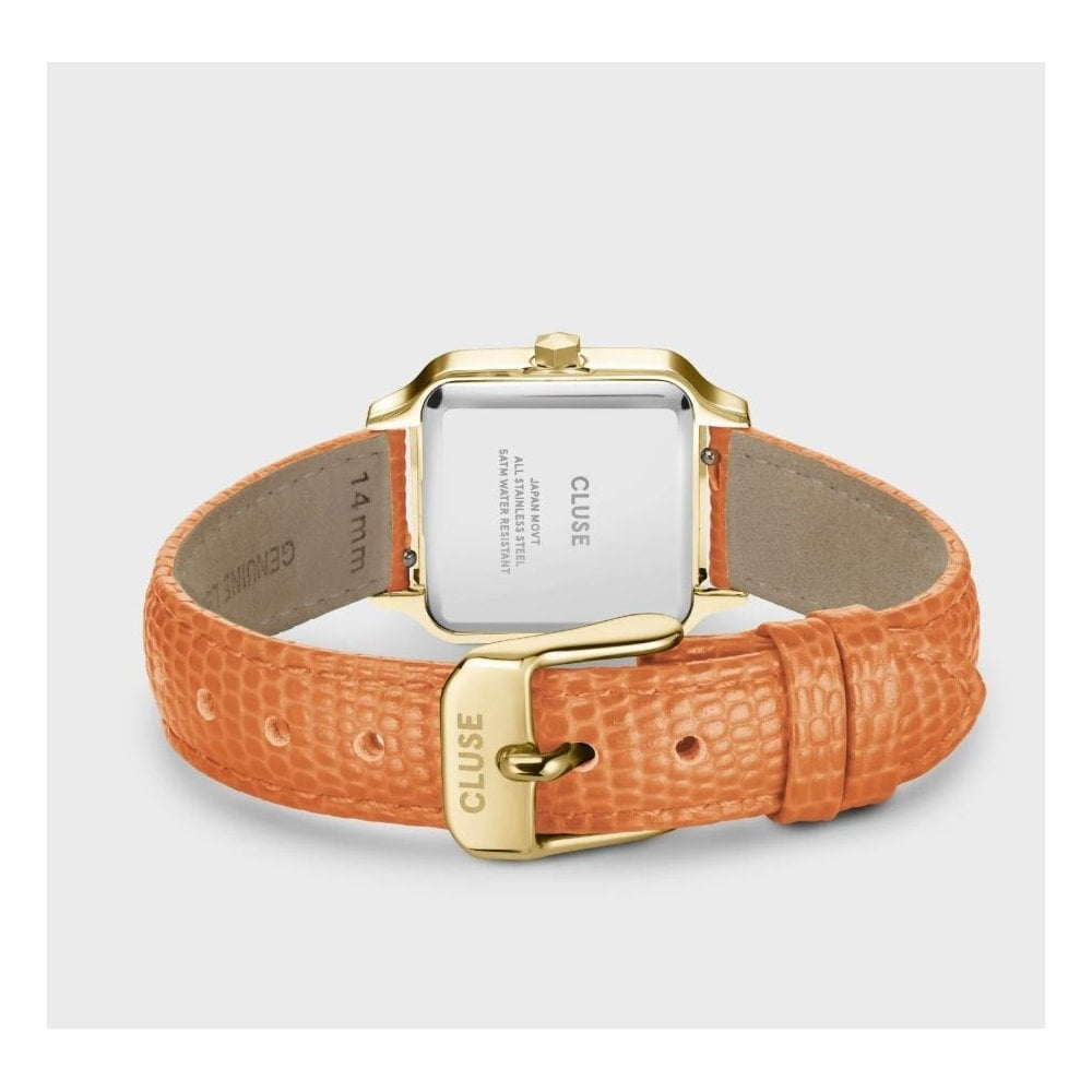 Gracieuse Petite, Gold Dial, Ladies Apricot Lizard Leather Watch