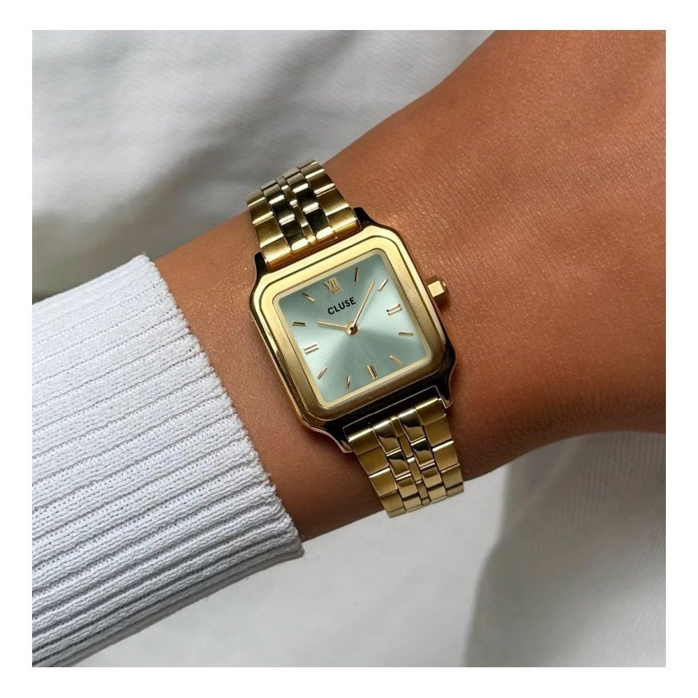 Gracieuse Petite, Sage Green Dial, Ladies Gold Stainless Steel Watch
