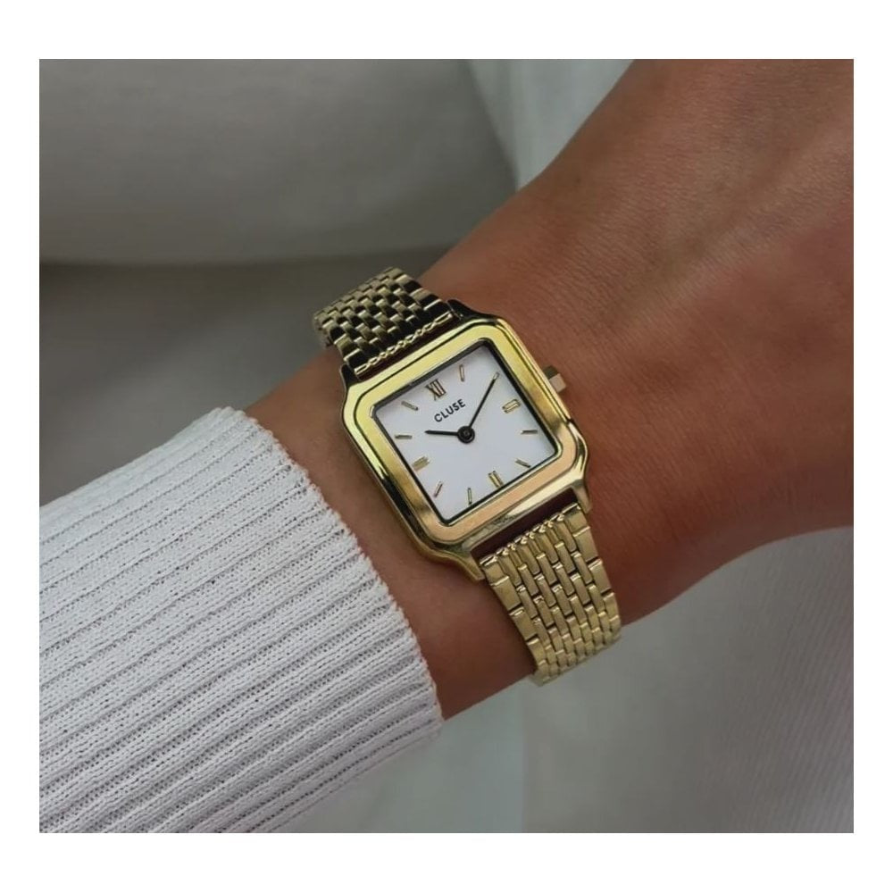Gracieuse Petite, White Dial, Ladies Gold Stainless Steel Watch