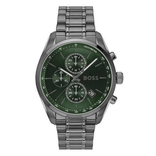 Grand Prix, Green Dial, Gents Gunmetal Stainless Steel Watch
