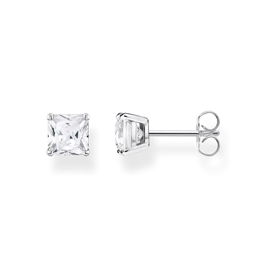 Thomas Sabo Sterling Silver Square White Zirconia Stud Earrings