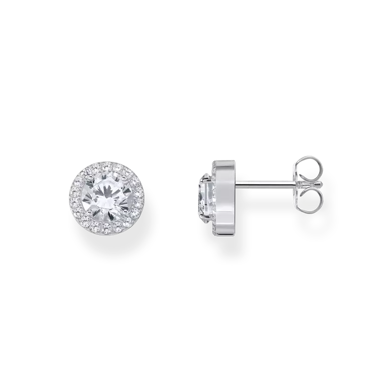 Thomas Sabo Sterling Silver Halo Stud Earrings with White Zirconia