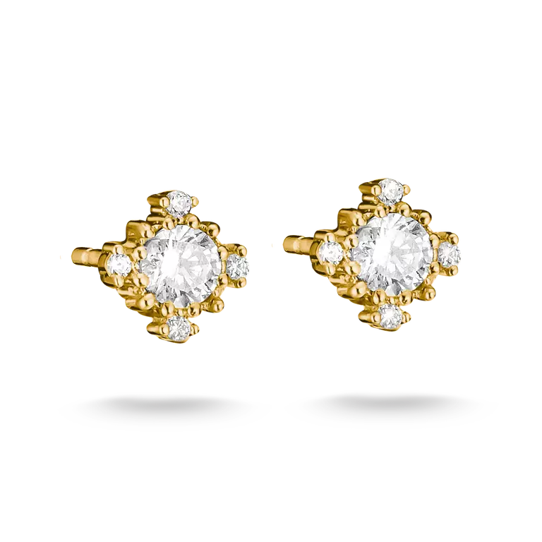 Thomas Sabo 18ct Gold on Silver White Zirconia Stud Earrings