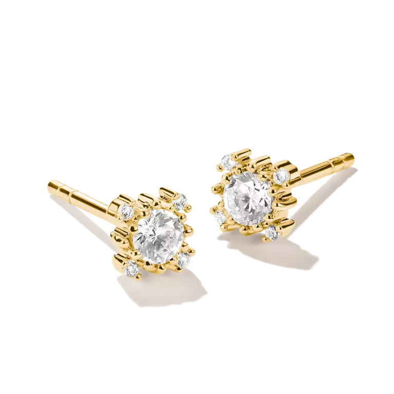 Thomas Sabo 18ct Gold on Silver White Zirconia Stud Earrings