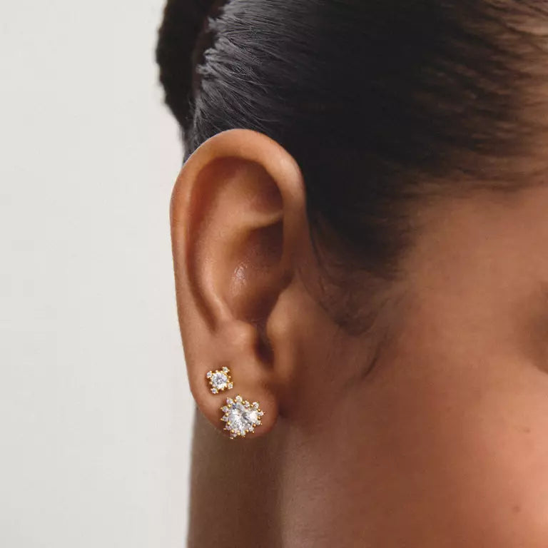 Thomas Sabo 18ct Gold on Silver White Zirconia Stud Earrings