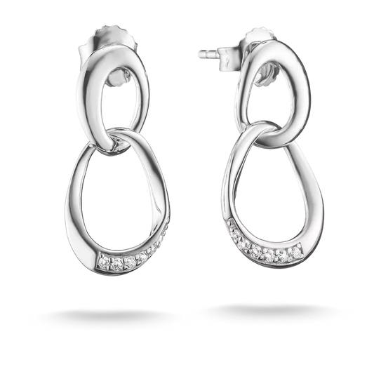 Thomas Sabo Sterling Silver Intertwined Rings Drop Earrings