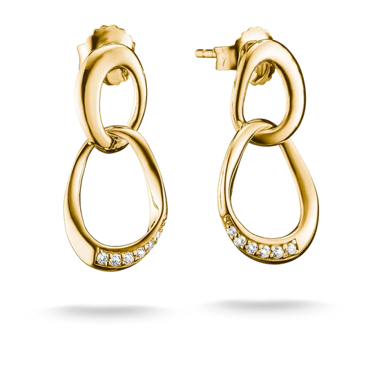 Thomas Sabo 18ct Gold on Silver Intertwined Rings Drop Earrings