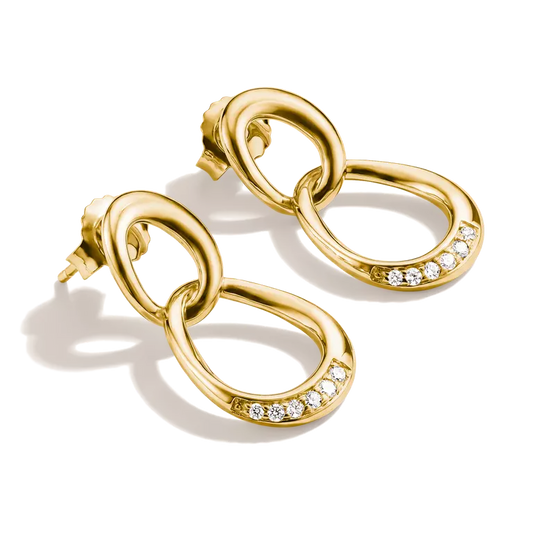 Thomas Sabo 18ct Gold on Silver Intertwined Rings Drop Earrings