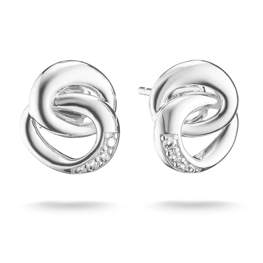 Thomas Sabo Intertwined Rings Stud Earrings with White Zirconia