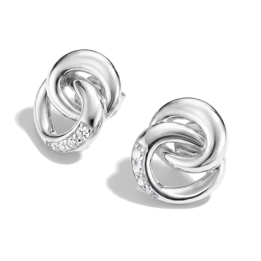 Thomas Sabo Intertwined Rings Stud Earrings with White Zirconia