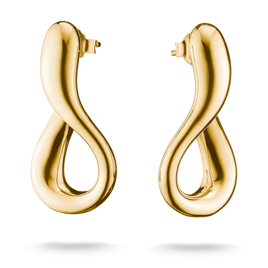 Thomas Sabo 18ct Gold on Silver Curved Shaped Drop Earrings