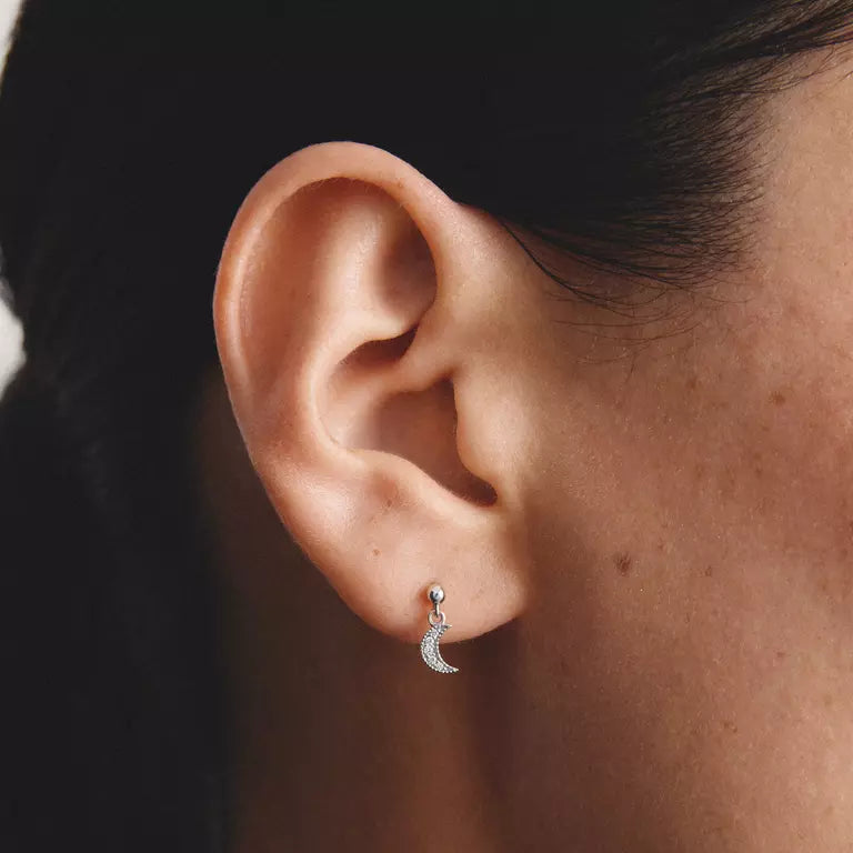 Thomas Sabo  Moon and Star Drop Earrings with White Zirconia