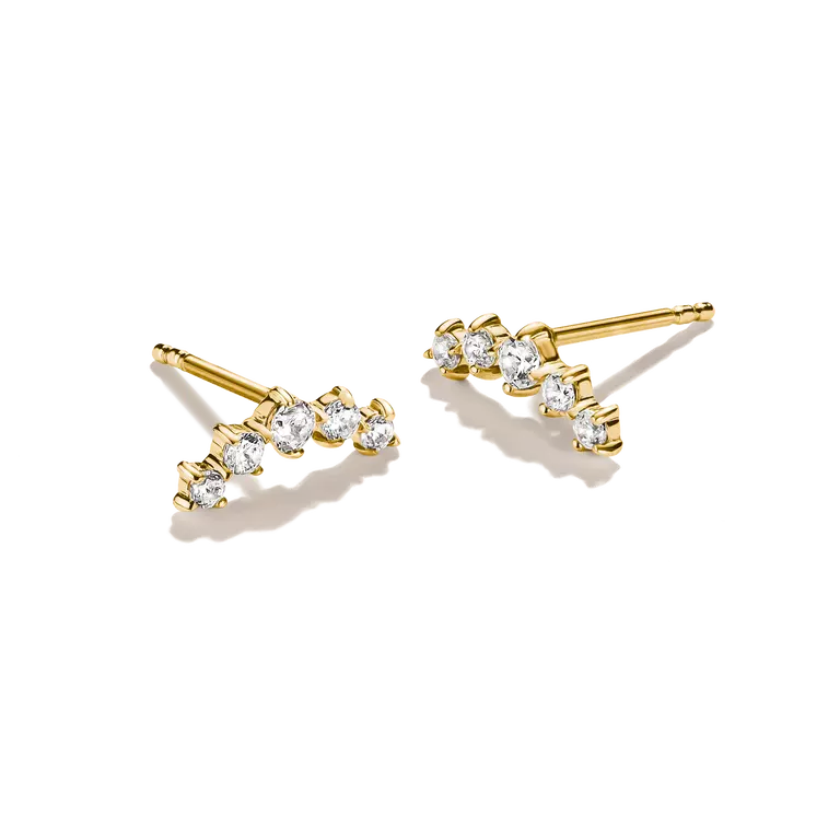Thomas Sabo 18ct Gold on Silver Climber Earrings with White Zirconia