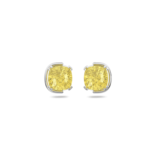 HARMONIA SILVER STUD EARRINGS WITH YELLOW CRYSTALS