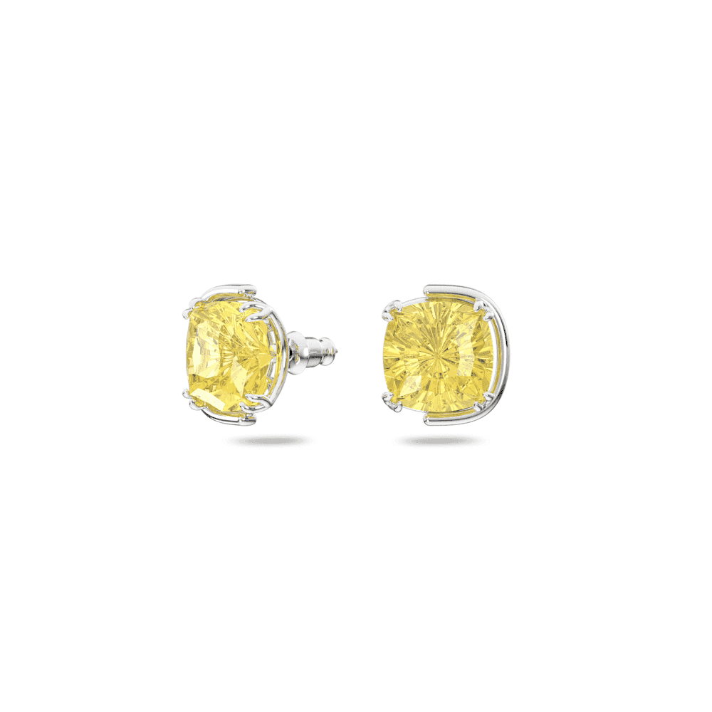 HARMONIA SILVER STUD EARRINGS WITH YELLOW CRYSTALS