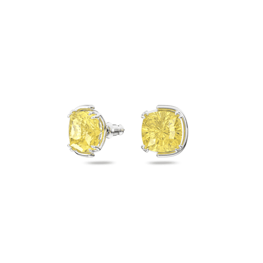 HARMONIA SILVER STUD EARRINGS WITH YELLOW CRYSTALS