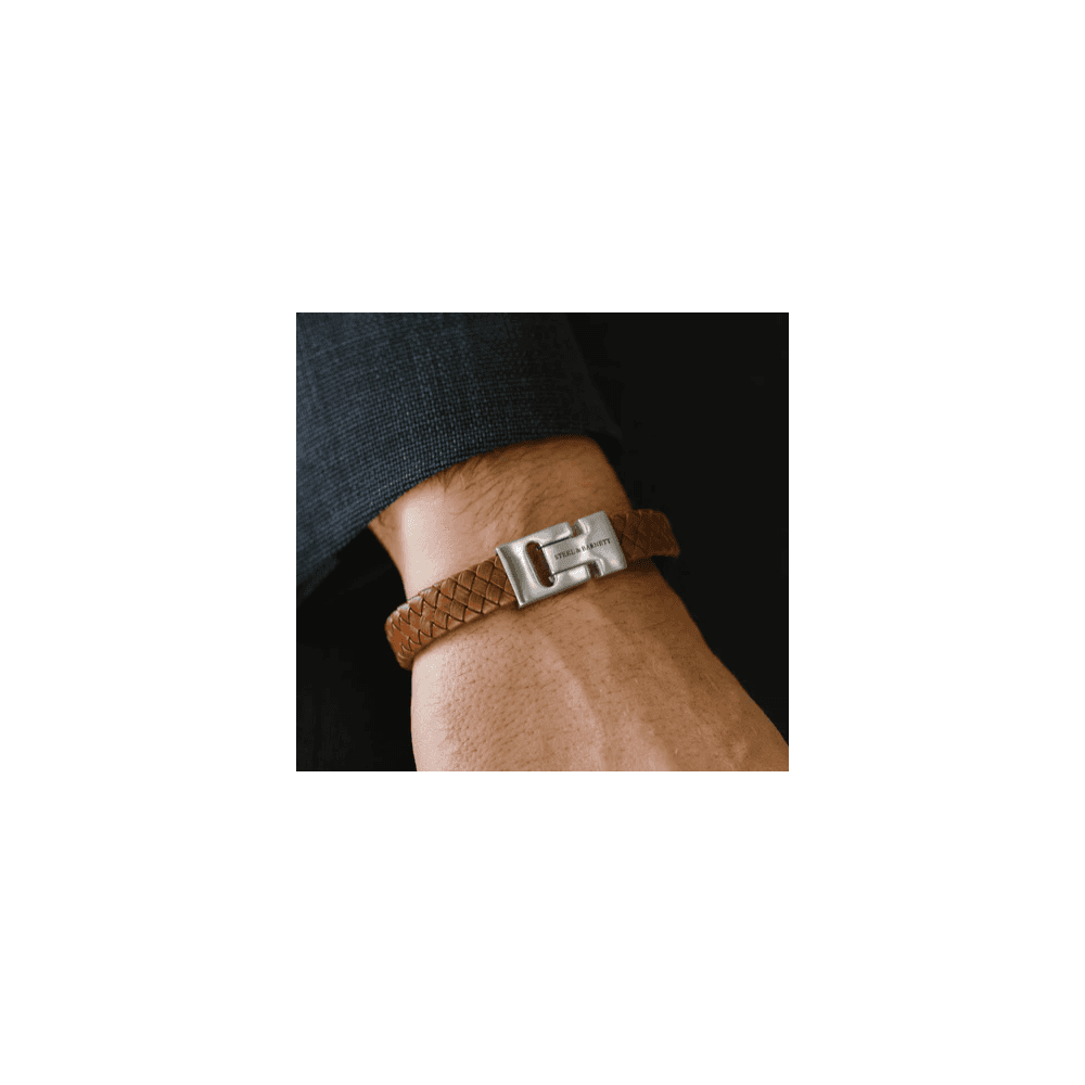 HARRISON LIGHT BROWN LEATHER BRACELET