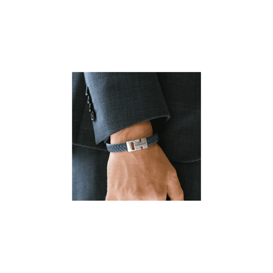 HARRISON NAVY LEATHER BRACELET