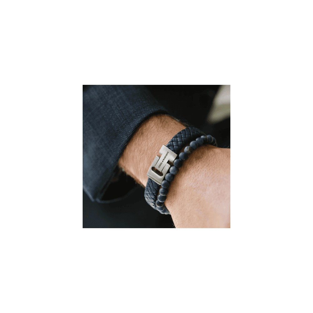 HARRISON NAVY LEATHER BRACELET